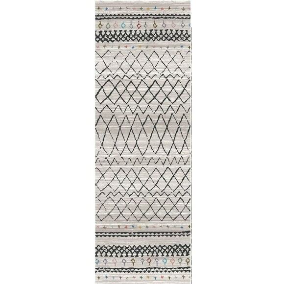 Non-Slip Rubberback Modern Boho 2x5 Indoor Runner Rug, 20" x 59" - Picture 1 of 4